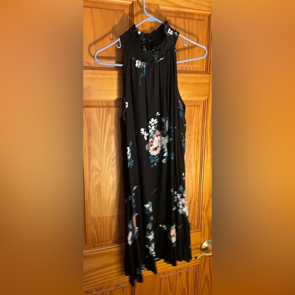 Xhilaration black floral Halter Sundress